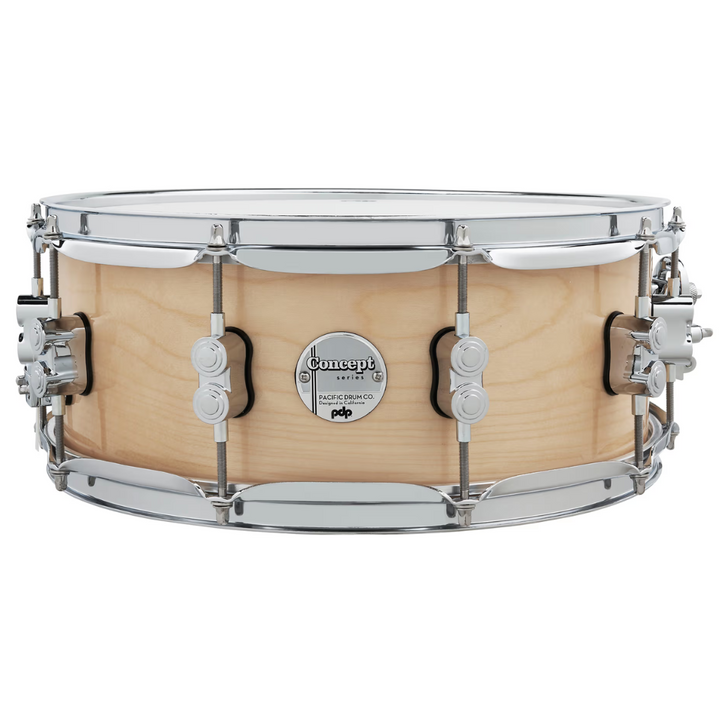 PDP PDCM5514SSNA Concept Maple Snare - Natural Lacquer -  HW Cromado 5.5x14