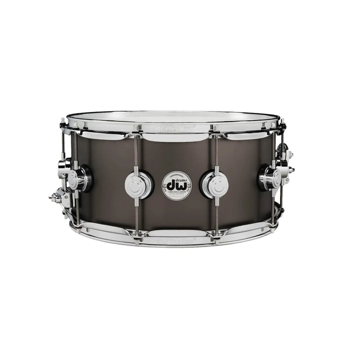 DW DRVD6514SVCBK Collector Satin Black over Brass Snare 14x6.5