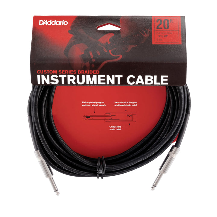 D’Addario Custom Series Braided modelo PW-BG-20BK - 6 METROS