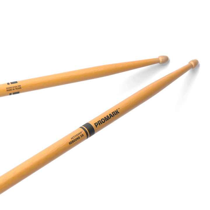 Promark R5BAGC Baquetas Rebound 5B ActiveGrip Clear Hickory