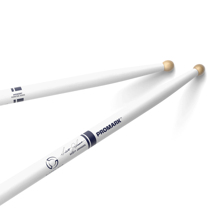 Promark TXDC17W-WHITE Baquetas Scott Johnson Painted Hickory