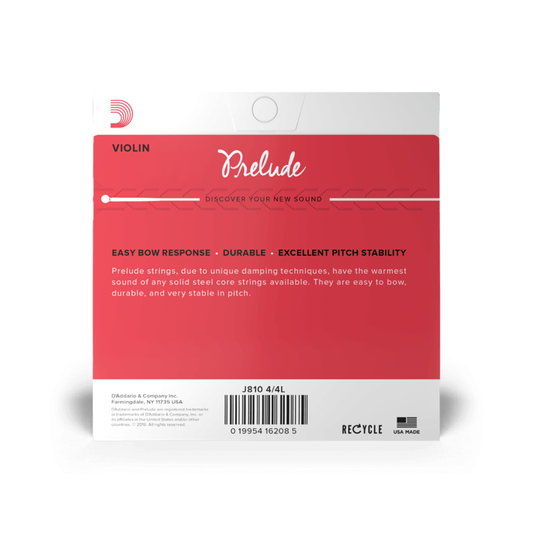 D'addario J810 4/4 L Prelude Juego de cuerdas para Violin 4/4 Tension Ligera