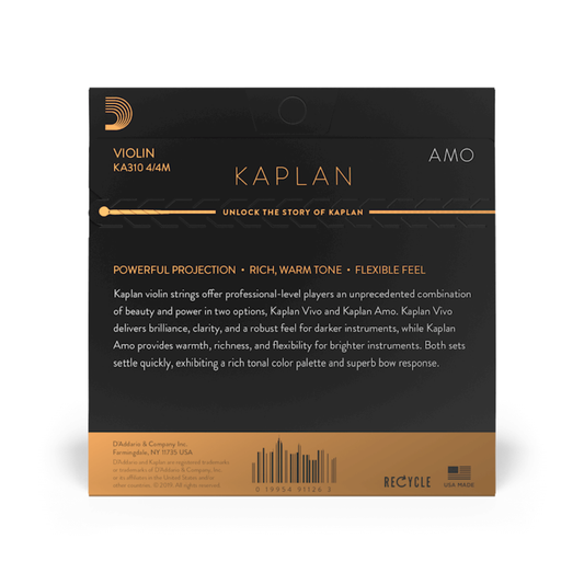 D’Addario KA310 4/4M Juego de cuerdas para violín Kaplan Amo Tensión media
