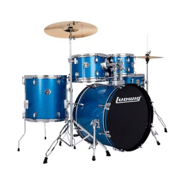Ludwig LC19019DIR Set de bateria Accent Fuse 5pcs con atriles, platillos, pedal y asiento - BLUE SPARKLE