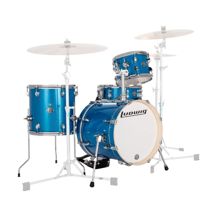 Ludwig PC2792DIR Batería BREAKBEATS 4PC, Shell Pack Blue Sparkle
