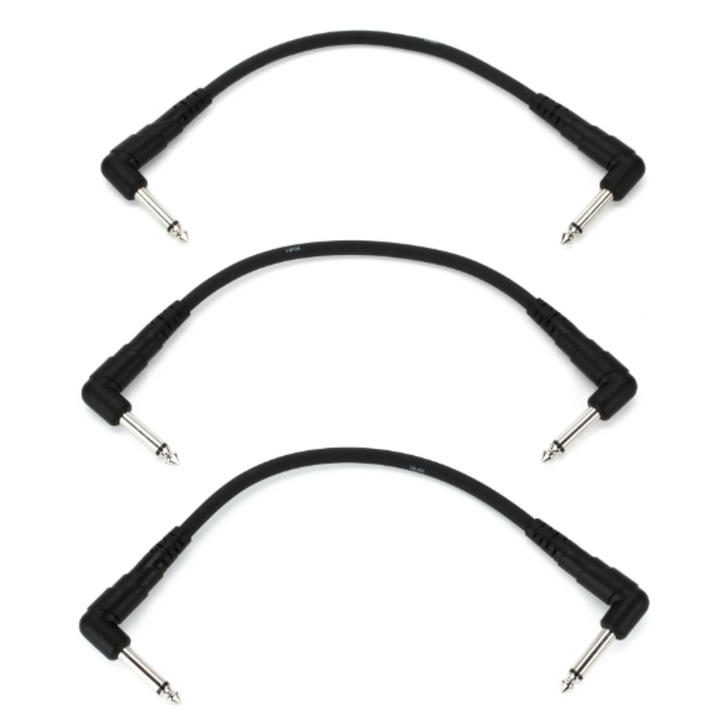 D'Addario PW-CGTP-305 Set 3 Cables Classic 15cm C/Plug 1/4" MONO