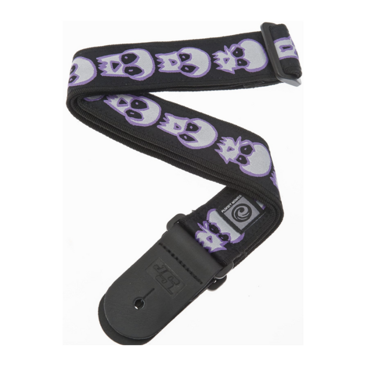 D'Addario 50JS07 Correa Joe Satriani Woven Guitar Strap - Skulls