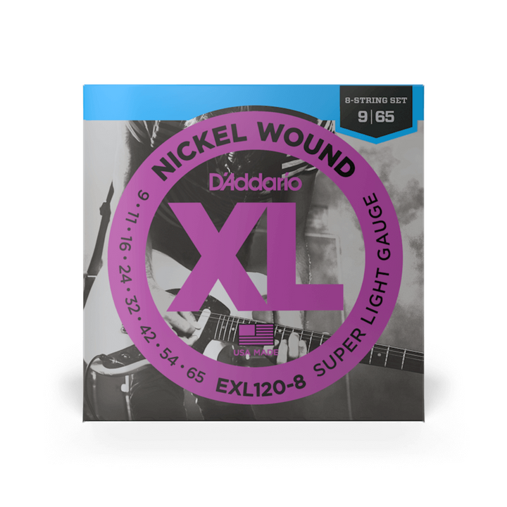 D'Addario EXL120-8 Cuerdas Guitarra Electrica 09-65 Super Light