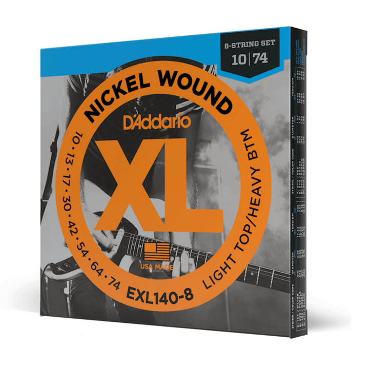 D'addario EXL140-8 Cuerda Guitarra Electrica 10-74 Light Top/Heavy Bottom