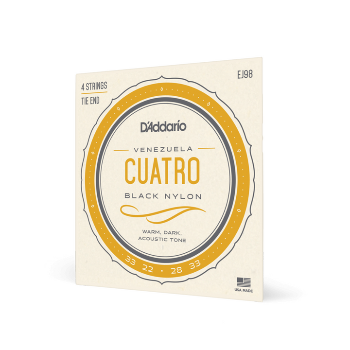 D'Addario EJ98 Set Cuatro Venezuela Black Nylon