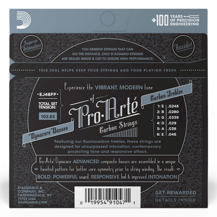 D'Addario EJ46FF Pro-Arte Carbon Cuerdas de Nylon para guitarra Tension Dura