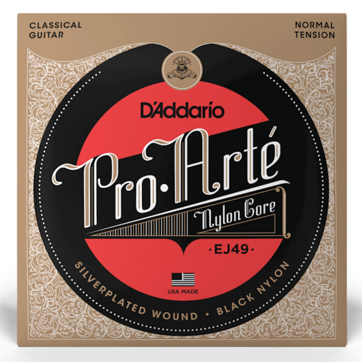 D'Addario EJ49 Pro-Arte Black Nylon Cuerdas de Nyon para Guitarra Tension Normal
