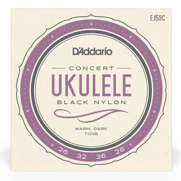 D'Addario EJ53C Juego de Cuerdas de Black Nylon para Ukelele Concierto
