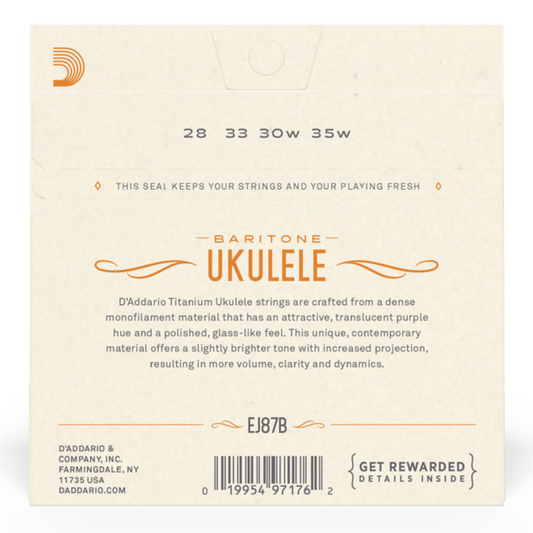 D'addario EJ87B Titanium Juego de cuerdas para Ukelele Baritono