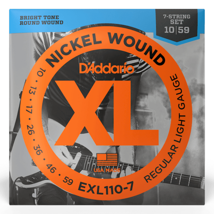 D'addario EXL110-7 XL Cuerdas Guitarra Electrica 10-59 Regular Light