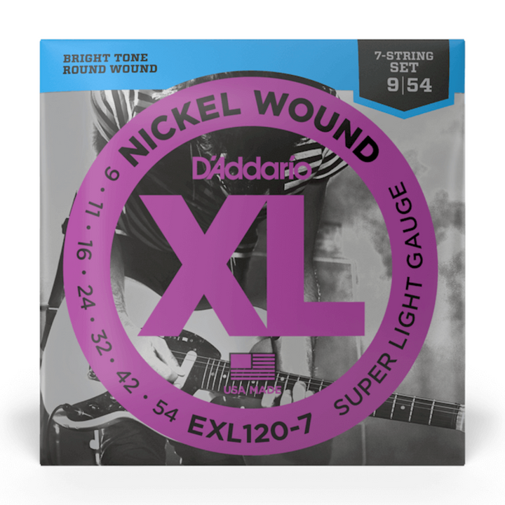 D'addario EXL120-7 XL Cuerdas para Guitarra Electrica calibre 09 - 54