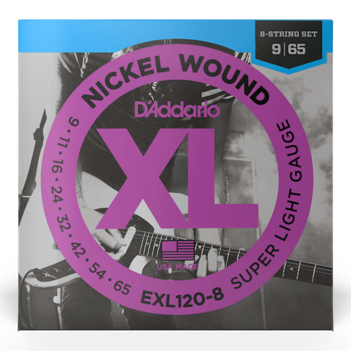 D'addario EXL120-8 XL Cuerdas para Guitarra Electrica calibre 09 - 65