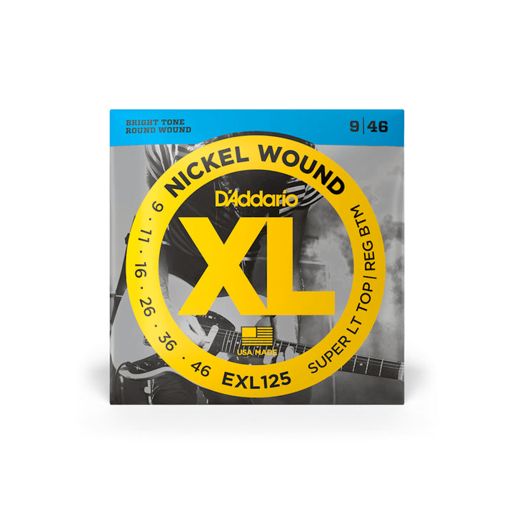 D'addario EXL125 Cuerdas Guitarra Electrica 09-46 Super Light Top/Regular Bottom