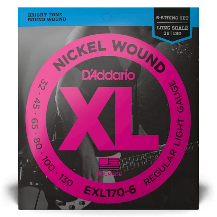 D'Addario EXL170-6 XL Cuerdas de Escala larga para Bajo 32 - 130