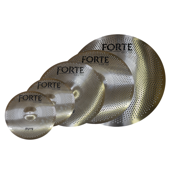 FORTE MUTE SILVER SET de Platillos Mute Silver (14''hihat+16''crash+18''crash+20''ride)
