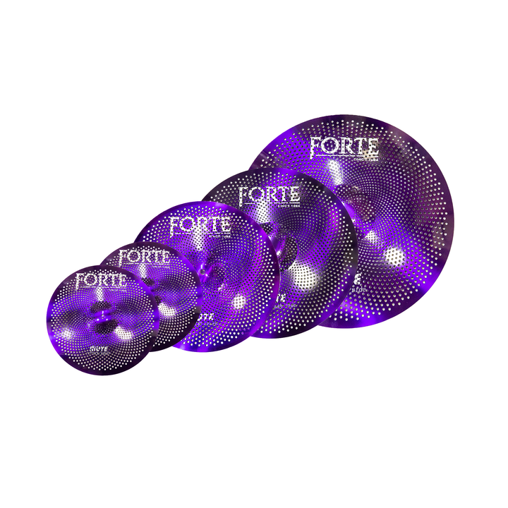 FORTE MUTE PURPLE SET de Platillos Mute Purple (14''hihat+16''crash+18''crash+20''ride)