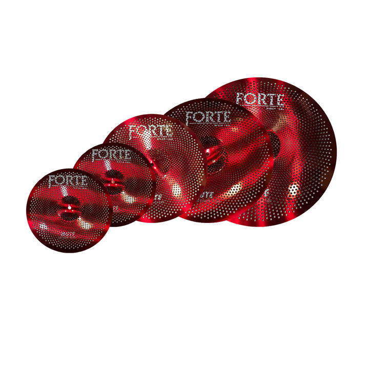 FORTE MUTE RED SET de Platillos Mute Red (14''hihat+16''crash+18''crash+20''ride)