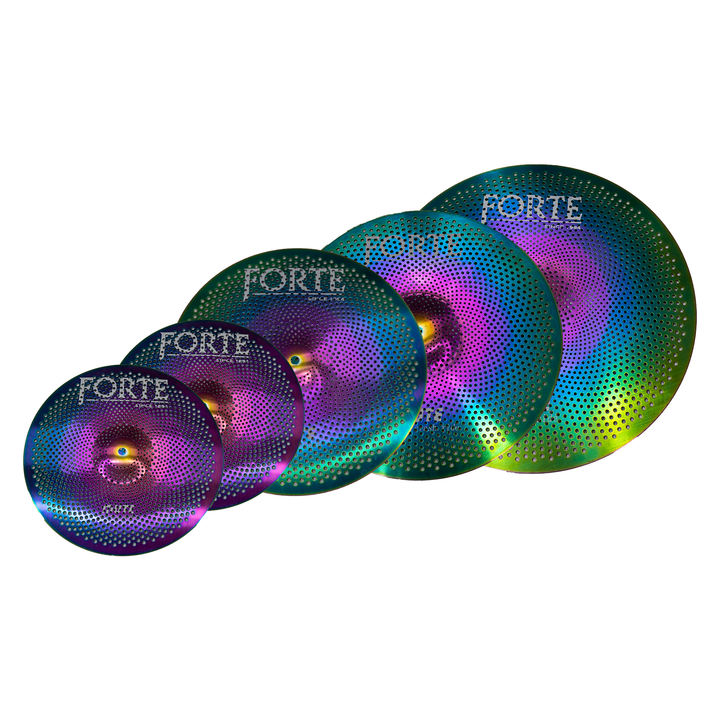 FORTE MUTE TORNASOL SET de Platillos Mute Tornasol (14''hihat+16''crash+18''crash+20''ride)