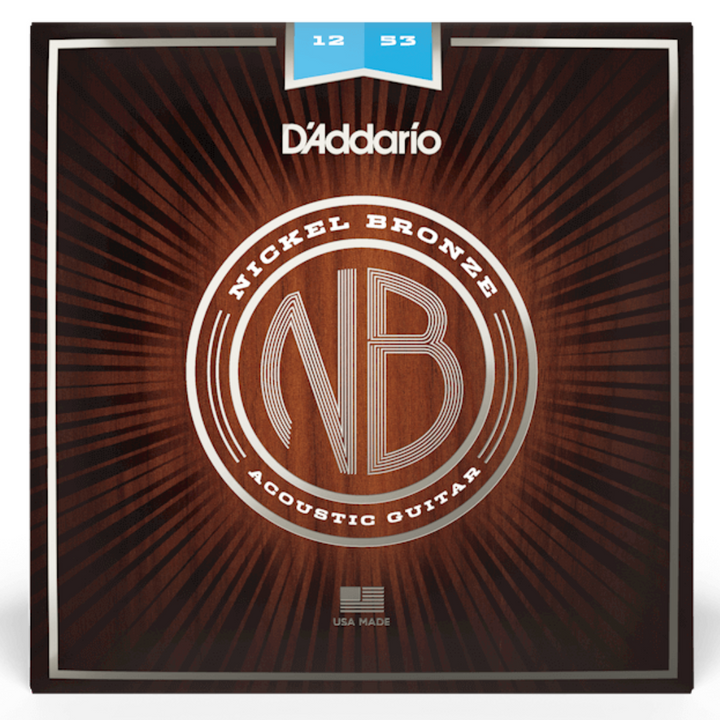D'Addario NB1253 Nickel Bronze Juego de Cuerdas para Guitarra Austica Calibre 12-53 Light