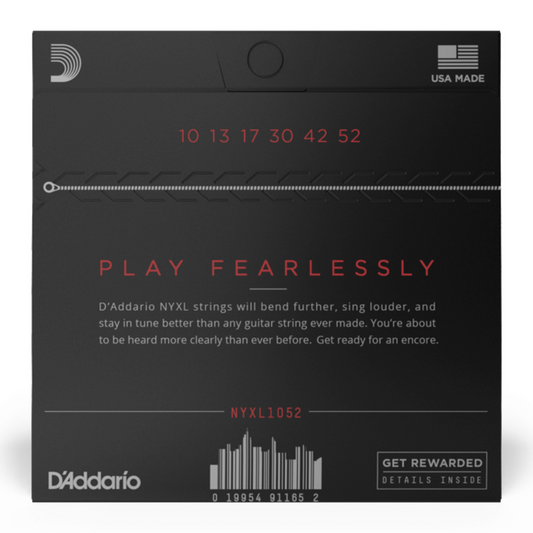 D’Addario NYXL1052 NYXL Cuerdas para Guitarra Electrica Calibre 10-52 Light Top/ Bottom Heavy