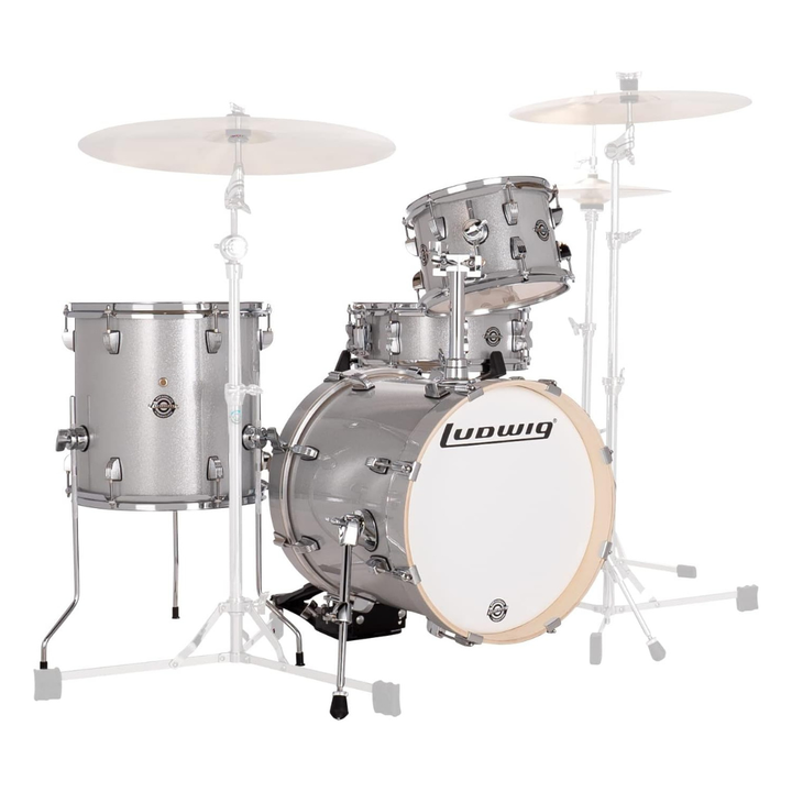 Ludwig PC2797DIR Batería BREAKBEATS 4PC, Shell Pack Silver Sparkle