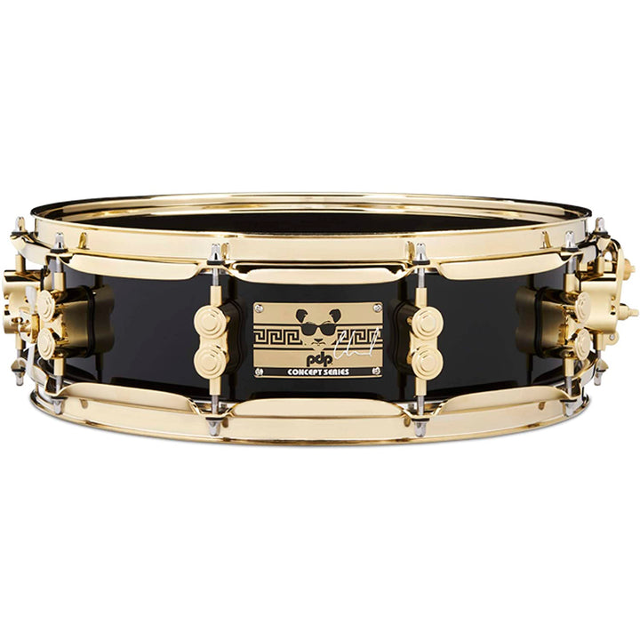 PDP Eric Hernandez Signature Snare Drum - 4 x 14 inch - Negro con Hardware Dorado