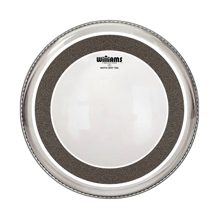 Williams W2FF15-7MIL-22 Parche de Bombo 22" Clear Muffle Series - Anillo de 15 mm