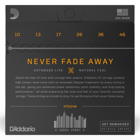 D’Addario XTE1046 XT Cuerdas para Guitarra Electrica Calibre 10-46 Regular light