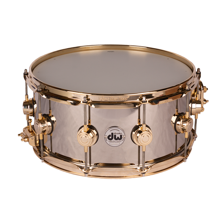 DW Collector's Series Nickel Over Brass 14x6.5  Snare Drum con Hardware Dorado